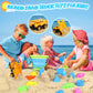 FHOZGECY Beach Toys, 19Pcs Sand Toys, Sandbox Toys with Dump Truck, Collapsible Sand Bucket, Sand Castle Toys, Animal Dinosaur M