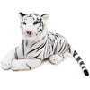 TigerHart 17 Inch White Tiger Stuffed Animal Plush - Multicolor Foam Skull