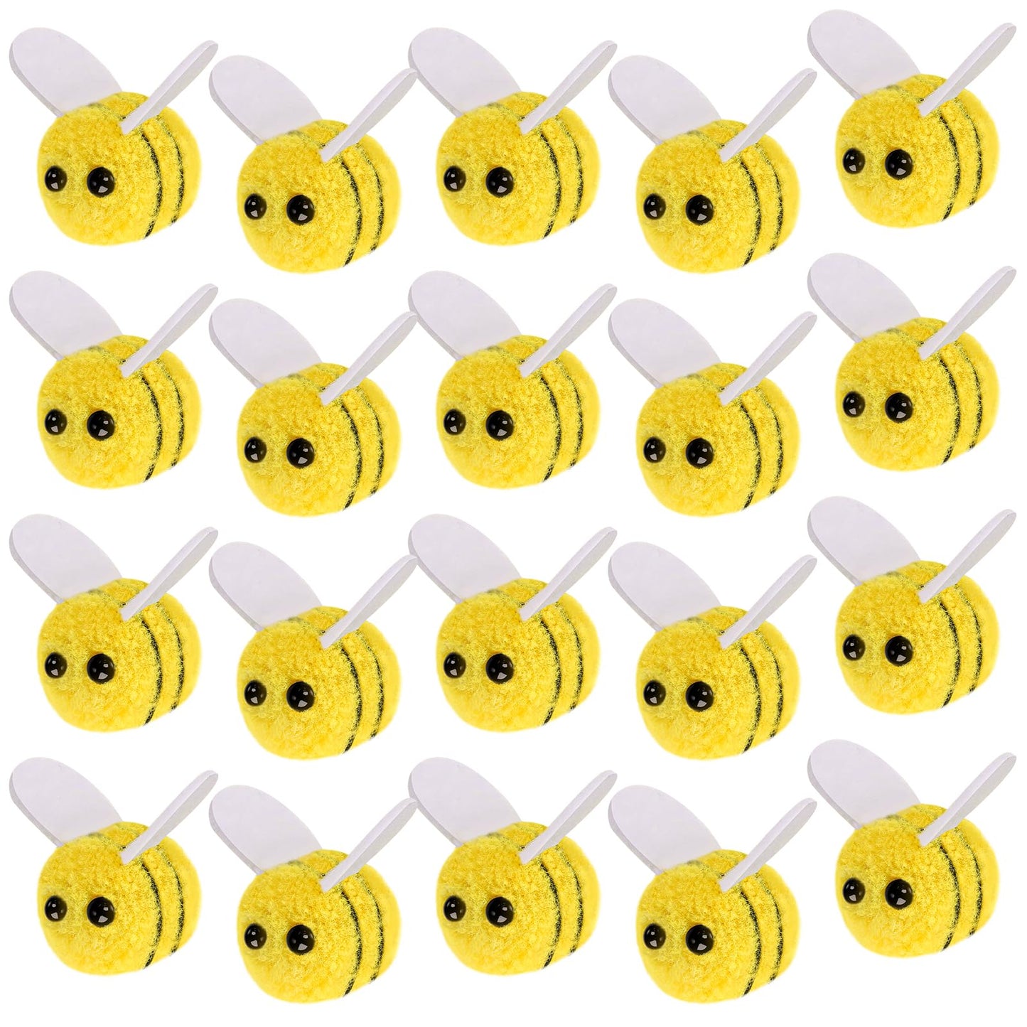 20 PCS Mini Wool Felt Bees Cute Bee Craft Supplies Felt Bees for Crafts Plush Bees Decor for Clothing Hats Bags Gift DIY Bee The