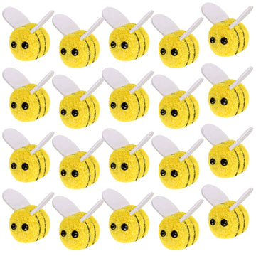 20 PCS Mini Wool Felt Bees Cute Bee Craft Supplies Felt Bees for Crafts Plush Bees Decor for Clothing Hats Bags Gift DIY Bee The