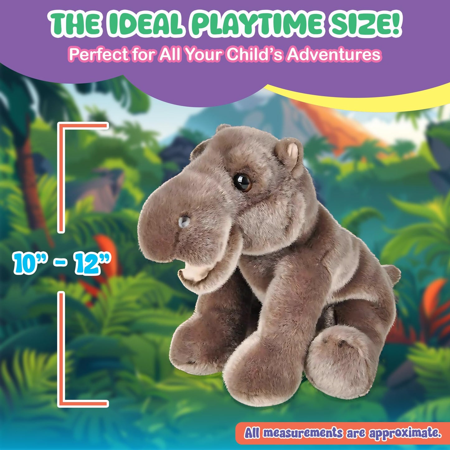 Forest & Twelfth 12 Stuffed Hippopotamus Plush  Heirloom Collection Stuffed Animal  enhanced Materials  Best Gift for Kids Age 3+  Nursery and Room Decor (12'' Hippopotamus)