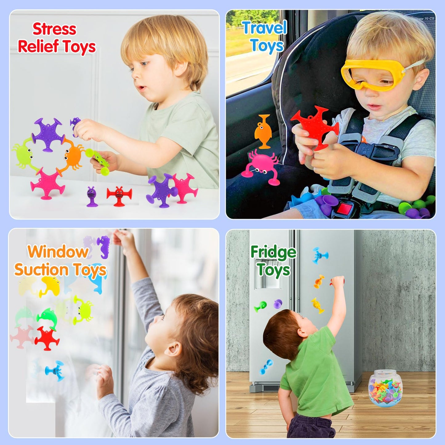 Suction Kids Bath Toys, 45Pcs Animal Suckers For 3 Years Old Toddlers, Window Shower Bathtub Tools With Dinosaur Eggshell Storag