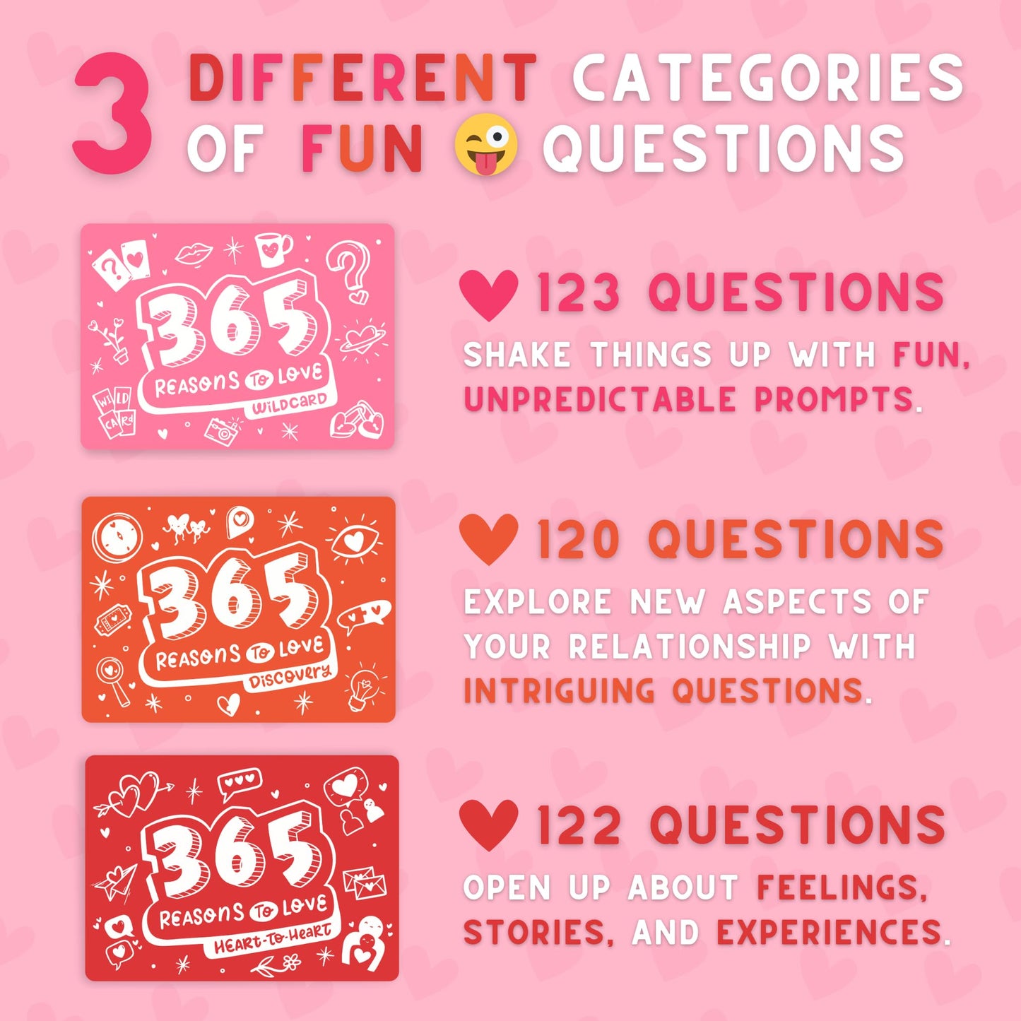 Good Egg Greetings Conversation Cards for Couples - 365 Romantic Questions - Core Deck - Red Cardstock