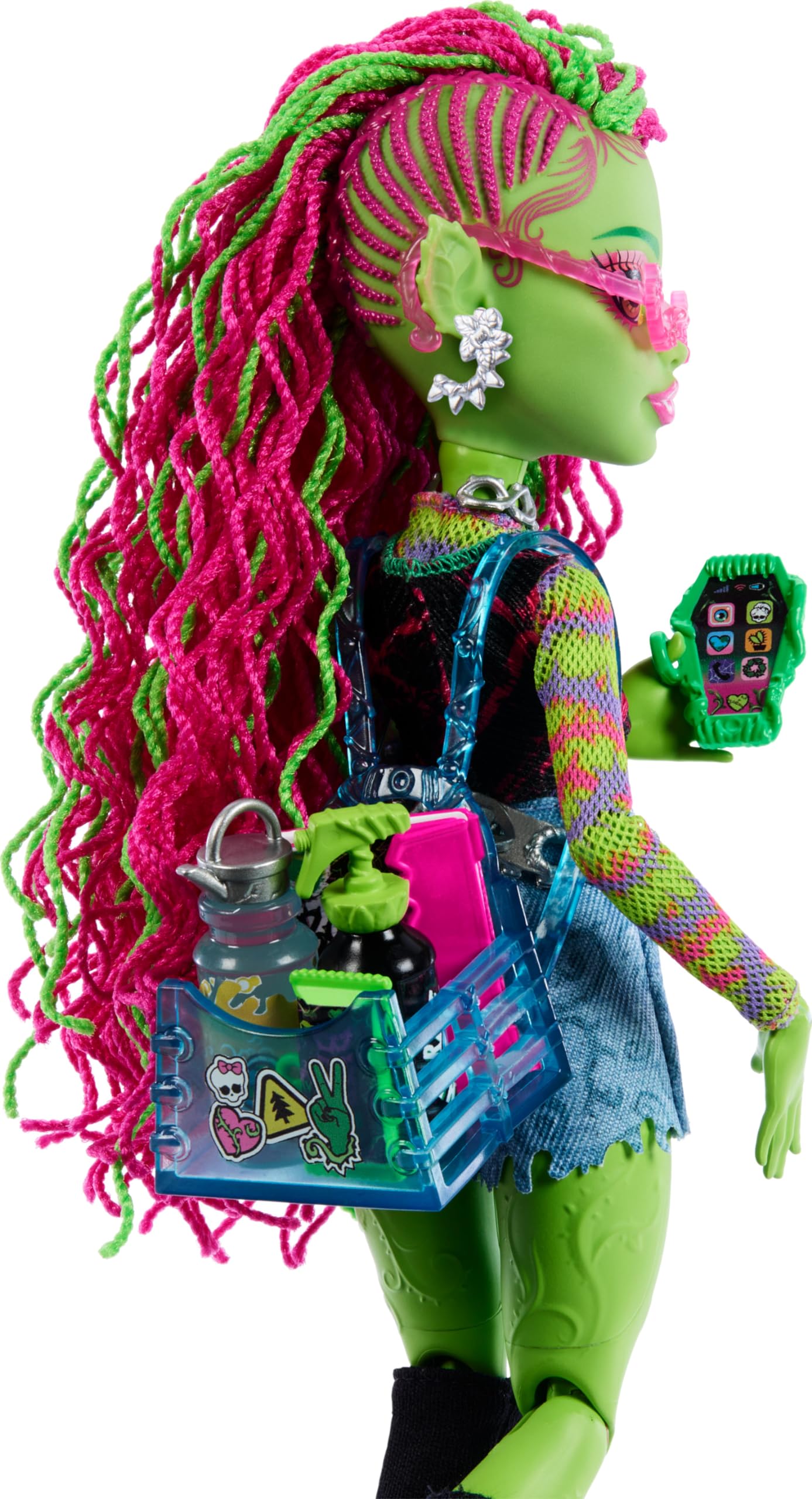Monster High Venus McFlytrap Doll with Cat Chewlian, Accessories, Multicolor, Model HRP81, Plastic
