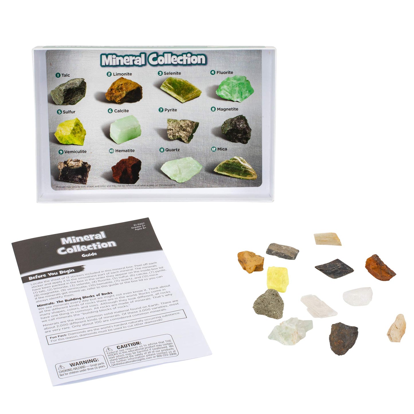 Educational Insights Complete Rock, Mineral, and Fossil Collection - 57 Pieces, Large, Multi, Model 5210, Ages 8+