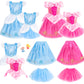 Ikali Toddler & Girls Princess Dress Up Clothes Trunk, Princess Costume For Kids Halloween Christmas Birthday 4-6 Years