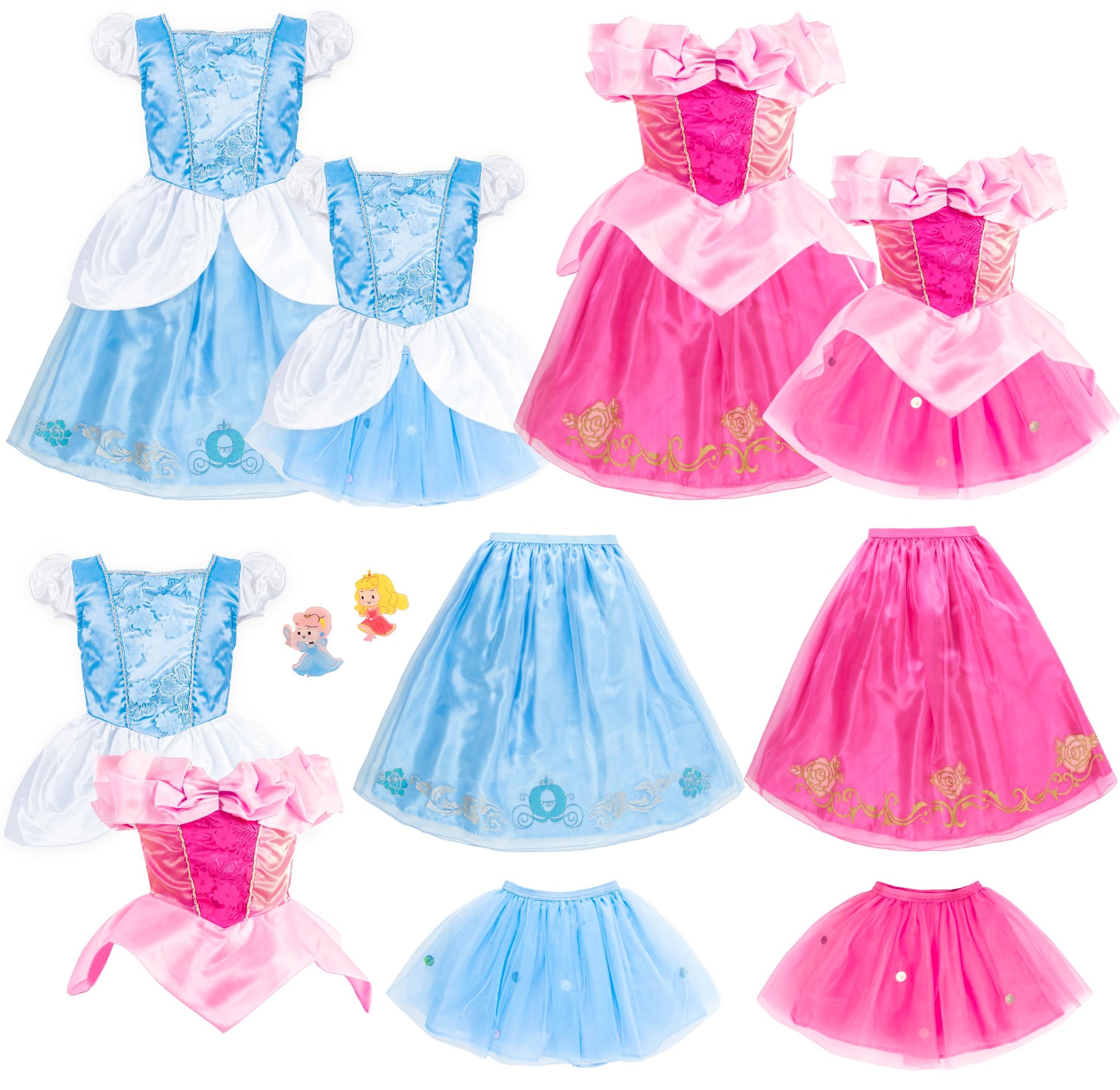 Ikali Toddler & Girls Princess Dress Up Clothes Trunk, Princess Costume For Kids Halloween Christmas Birthday 4-6 Years