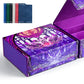 Uaono Card Storage Box For Mtg, Trading Card Deck Box Holds 1800+ With 6 Dividers, Leather Printing Magnetic Closure Card Storage Case Fits Tcg Ccg Sports Cards (Violet, Lotus)