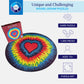 Jigsaw Puzzles for mature-themeds 1000 Pieces Hard Puzzles for mature-themeds and Kids - Unique Toy Round Colorful Rainbow mature-themed Puzzles - Difficult Near Impossible Puzzle Retro Tie Dye Heart by Spyglass Puzzles