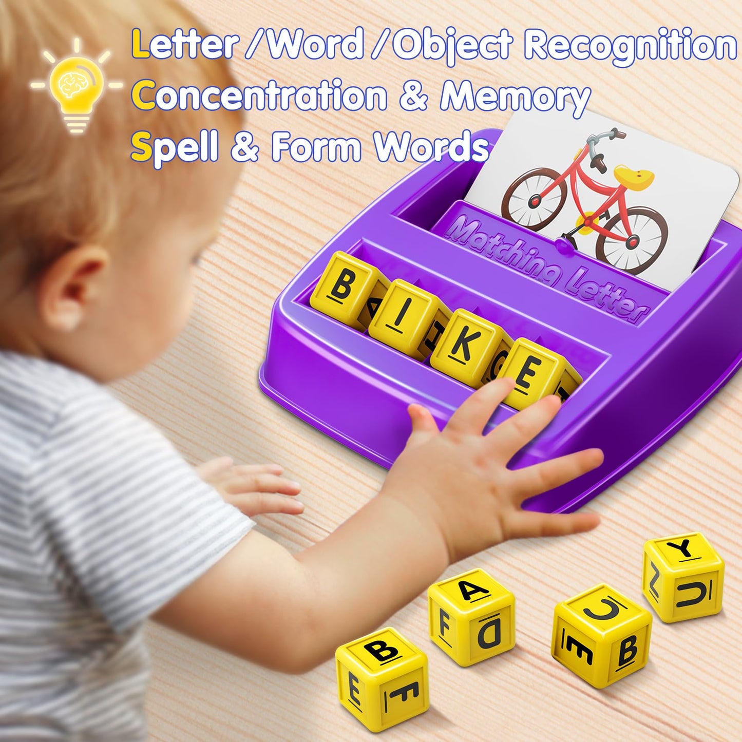 Narrio Educational Toys For 3 4 5 Year Old Girls Boys Gifts, Matching Letter Spelling Games Learning Toys For Kids 2-4 Year Olds, Christmas Birthday Gifts For 3-6 Year Old Girls Toddler Toys Age 2-4