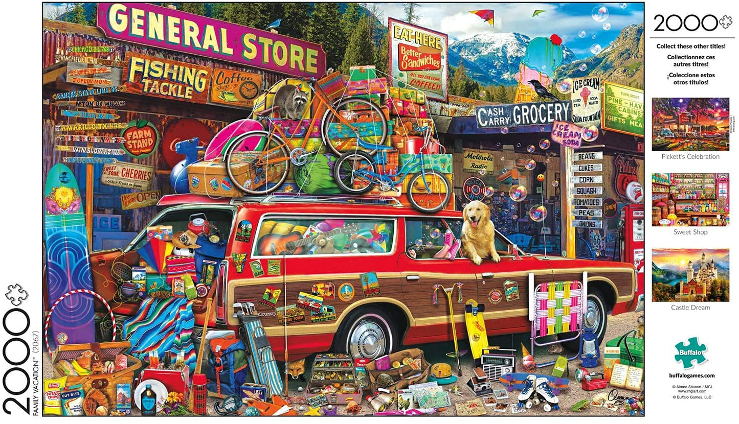 Buffalo Games 2000 Piece Jigsaw Puzzle - Aimee Stewart Family Vacation, Large, Multicolor, Model 2067, Paperboard