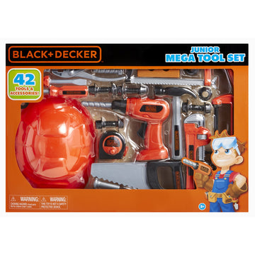 BLACK+DECKER Junior Kids Tool Set - Mega Tool Set with 42 Tools & Accessories! Role Play Tools for Toddlers Boys & Girls Ages 3 