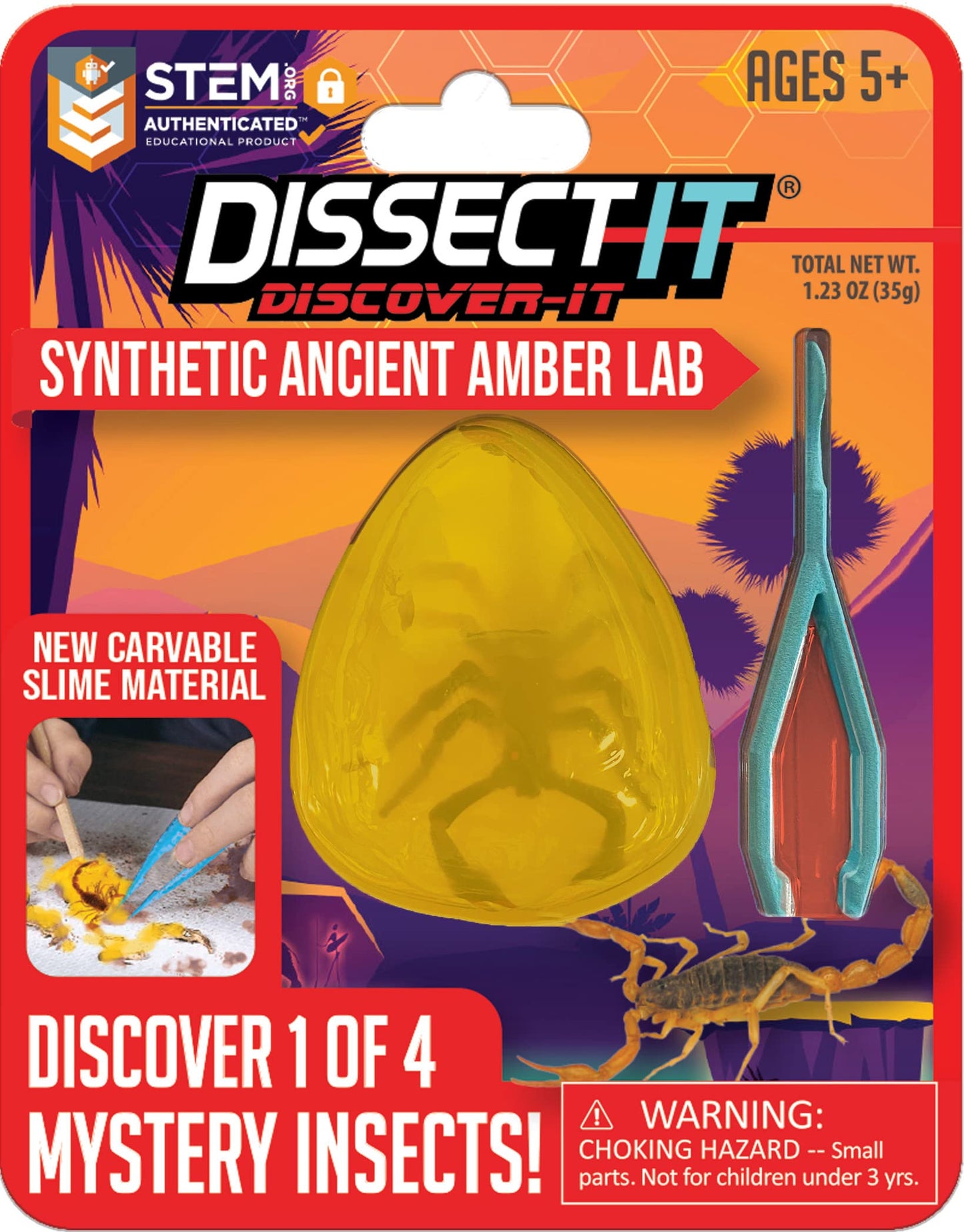 Top Secret Toys Discover-It Dissection Kit For Kids, Synthetic Amber Science Lab Kit To Learn About Insects, Science Toys For Ki
