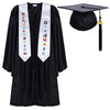 Newrara Kindergarten Graduation Cap and Gown Stole Package for Kids (Black, 33)
