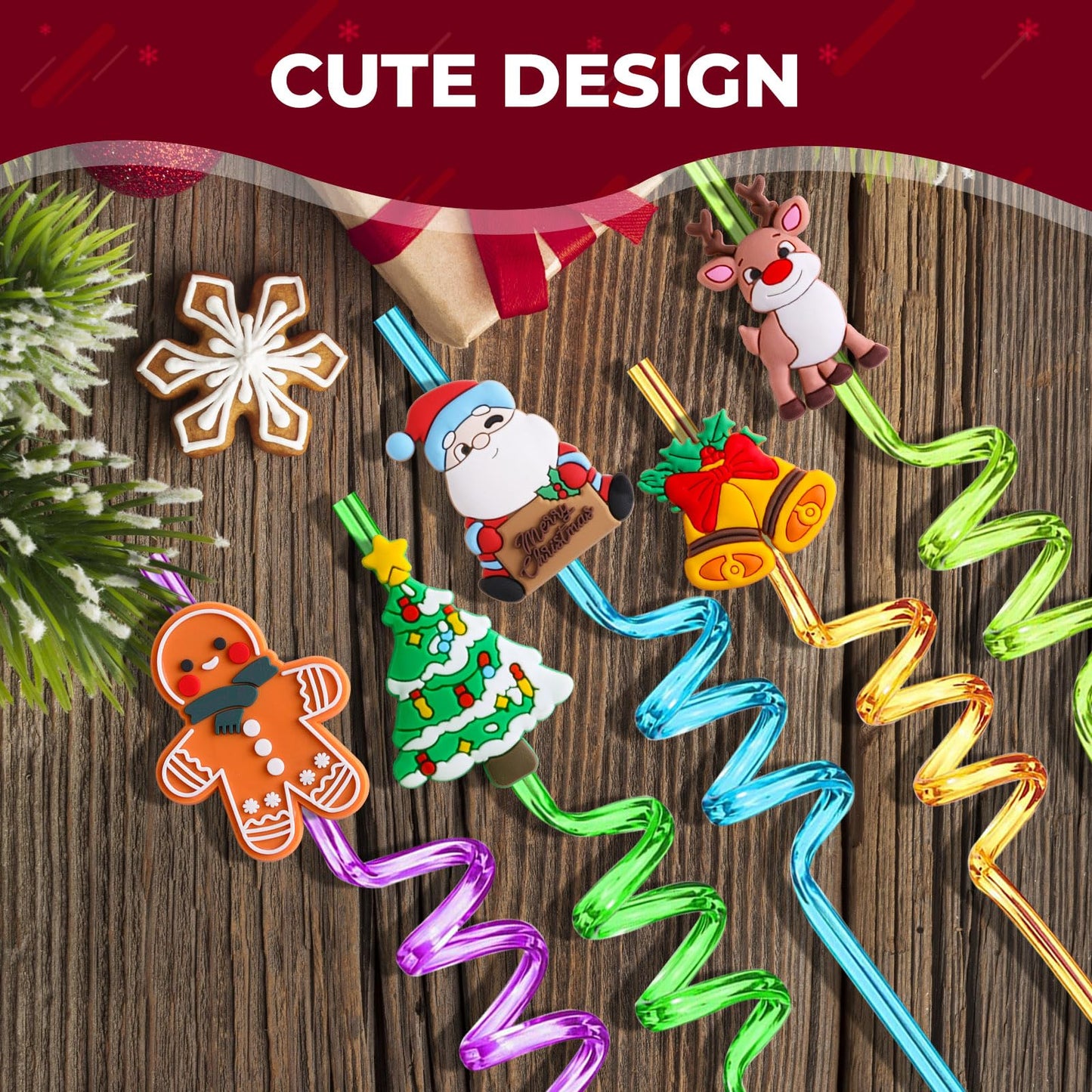 Christmas Party Favors for Kids Bulk, Christmas Straws for Kids Plastic, Christmas Party Favors for Kids Goodie Bags, Christmas