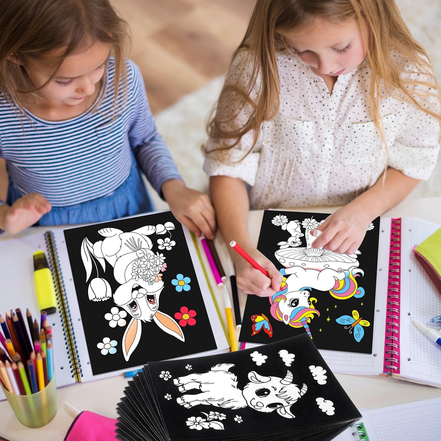 Zhanmai 24 Pack Velvet Coloring Posters - Fuzzy Animal Crafts for Kids, Multicolor, Model WOO-Zhanmai-3378, Perfect for Holiday Activities