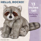 Bearington Rocko Plush Raccoon Stuffed Animal, 13" Soft Toy, Gray Plush