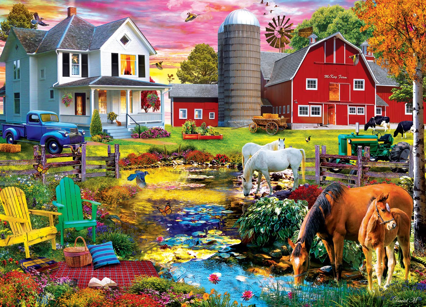 MasterPieces 1000 Piece Jigsaw Puzzle for Adults, Family, Or Youth - Picnic on the Farm - 19.25x26.75