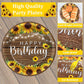 Obusatt 96Pcs Sunflower Birthday Party Decorations Sunflower Birthday Paper Disposable Dinner And Dessert Paper Disposable Plate