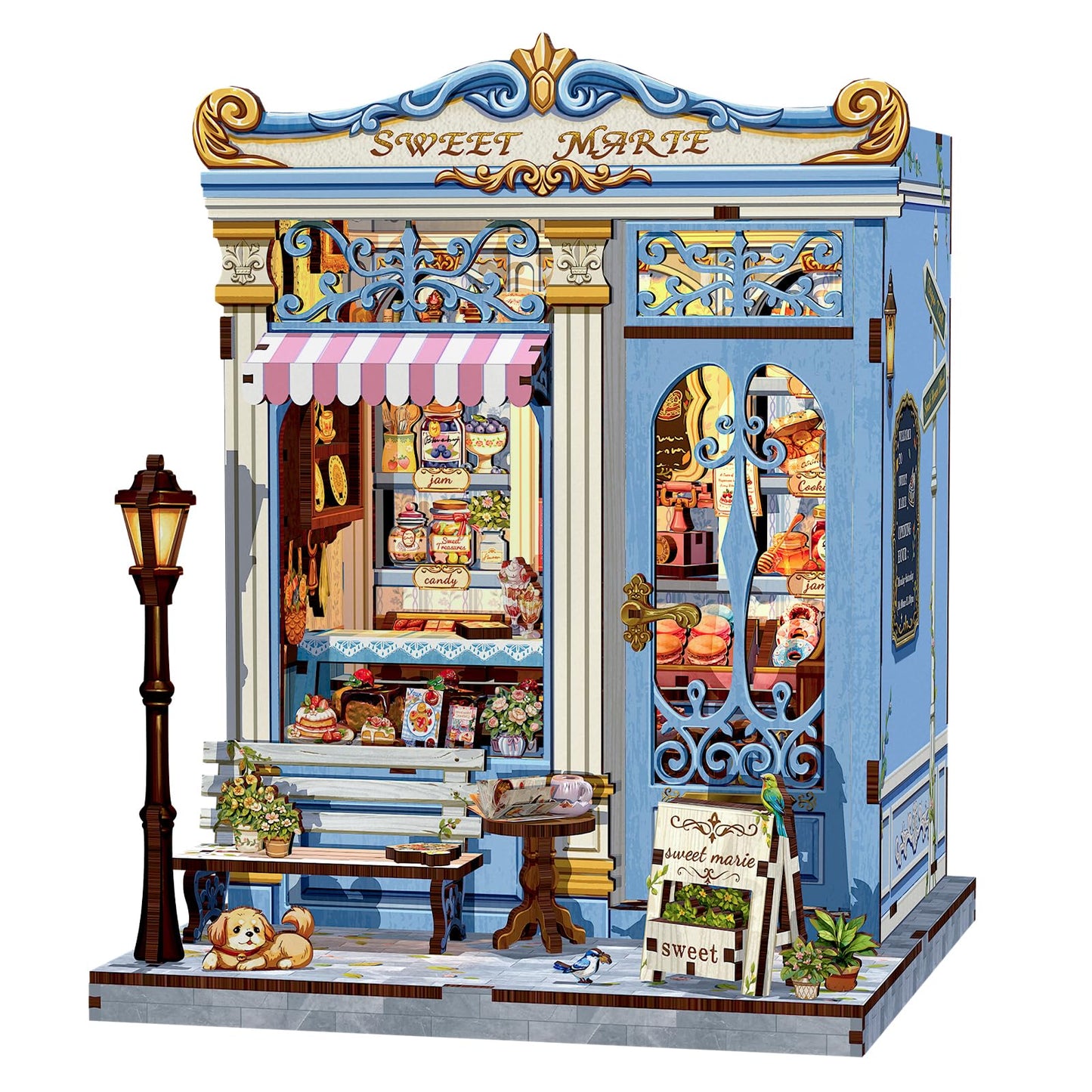 Fsolis Book Nook Kit - DIY Miniature House Kit 3D Puzzles for mature-themeds and Beginners  242 pcs  Booknook Bakery Bookshelf Decor Tiny House Gifts for Women Teenagers Book Lovers (Sweet Marie)