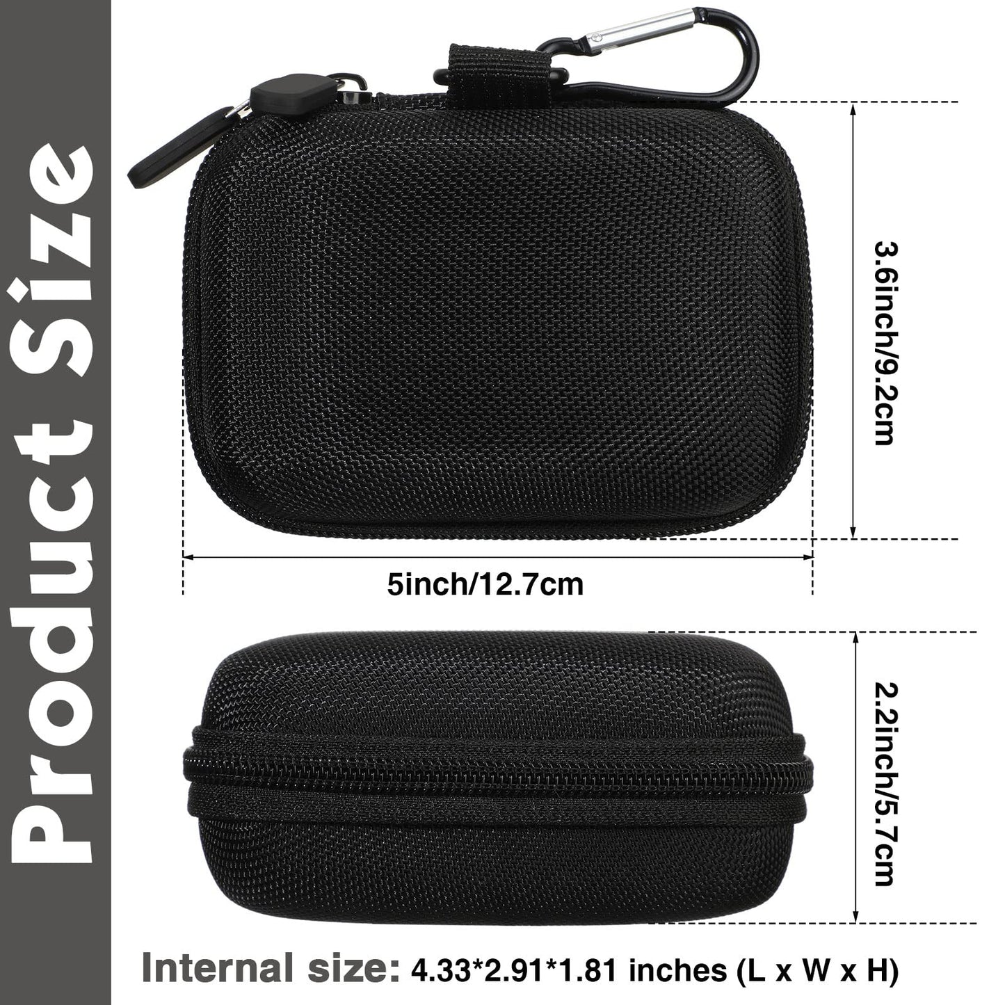 Sanwuta 4 Pcs Playing Card Case Hard EVA Travel Carrying Case for Classic Game Playing Card Box, 5 x 3.6 x 2.2 Inches (Not Inclu