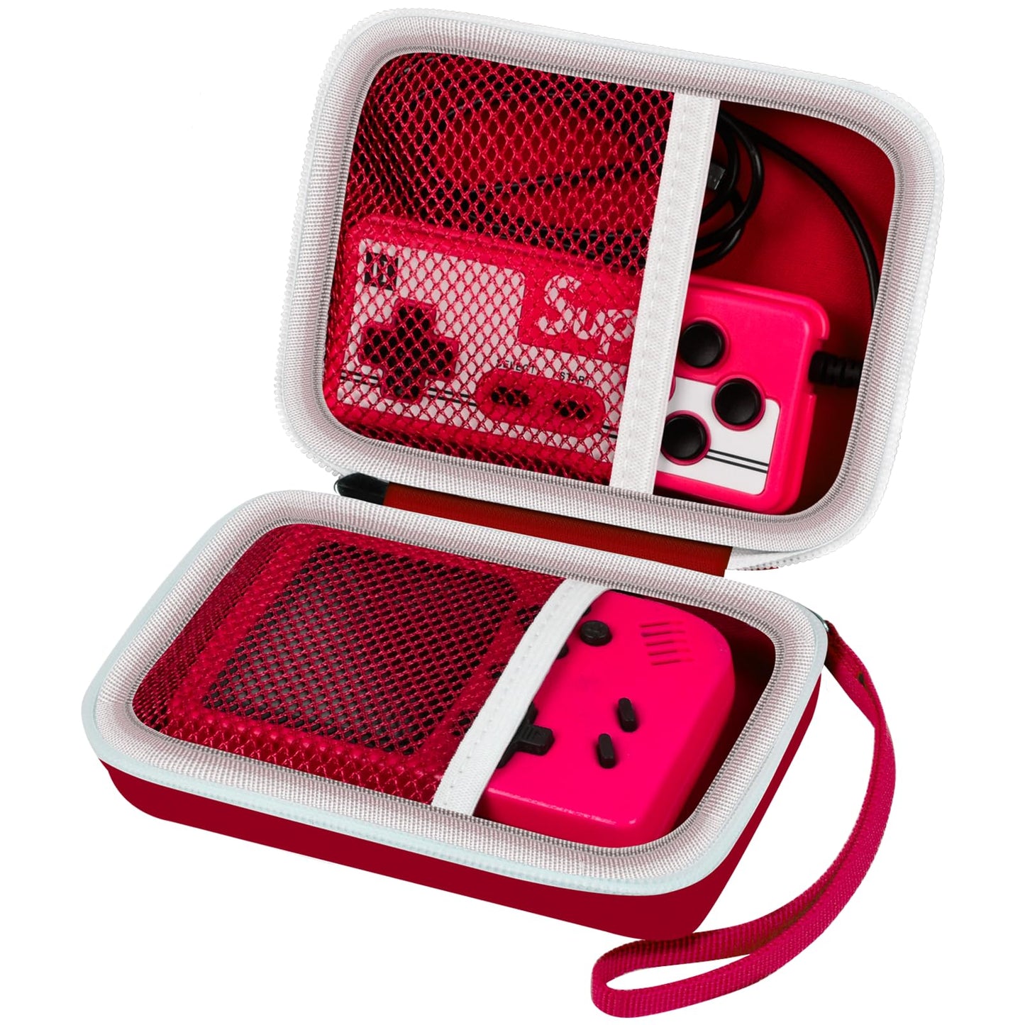 Alkoo Case Compatible With Retro Handheld Game Consoles/ R36S/ Rg353V -Travel Storage Holder Organizer For Game Boy Mini, Retro Mini Players, And More - Red