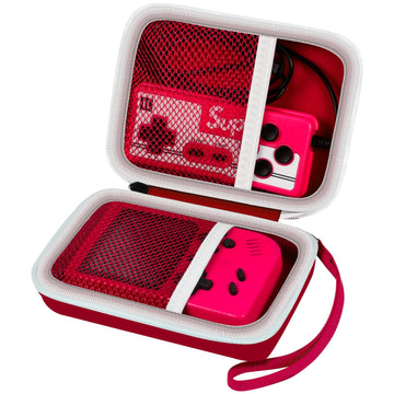 Alkoo Case Compatible With Retro Handheld Game Consoles/ R36S/ Rg353V -Travel Storage Holder Organizer For Game Boy Mini, Retro Mini Players, And More - Red