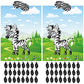 Astaron 2 Sets Safari Theme Party Game Pin The Tail On The Zebra, Jungle Animal Party Game Wild One Birthday Decorations With 48Pcs Tail Stickers For Kids Birthday Party Supplies