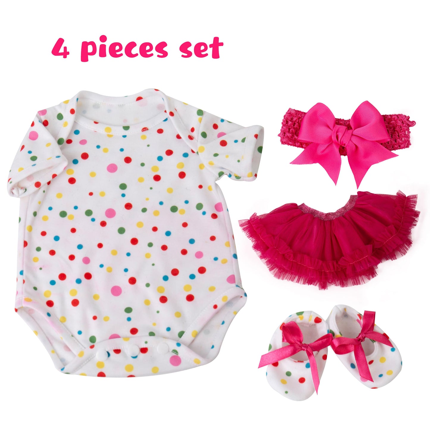 Ekokiz Reborn Baby Dolls Clothes 17-22 Inches Realistic Newborn Clothes Outfit Accessories Gift Set For Lifelike Baby Dolls Girl