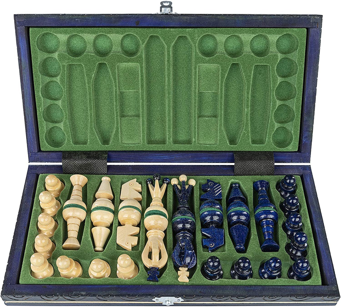 Chess and games shop Muba Beautiful Handcrafted Wooden Chess Set with Wooden Board and Handcrafted Chess Pieces - Gift idea Prod