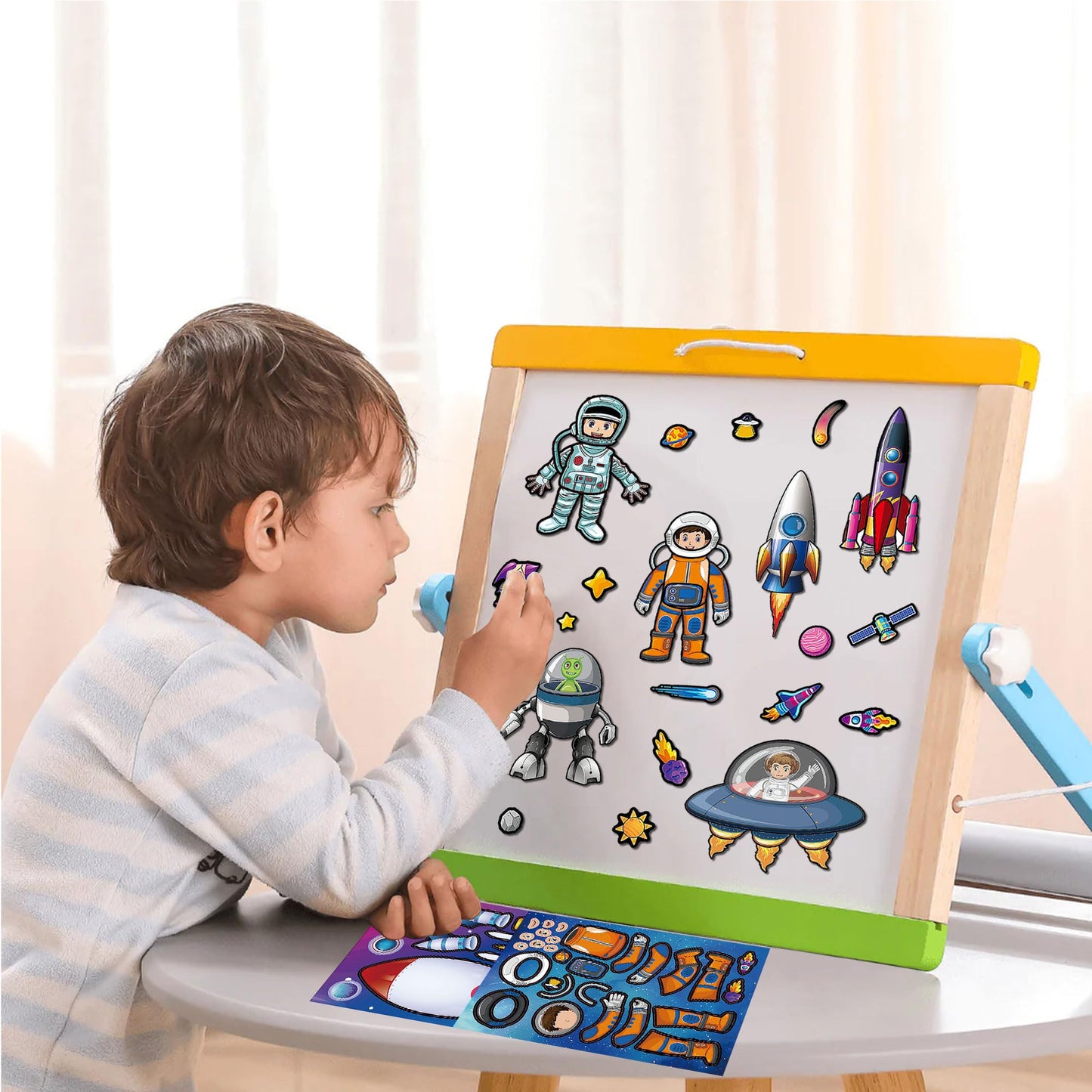 Dorgua Space Themed Make-A-Face Sticker, Make A Space Stickers For Kids Boys, Diy Crafts Stickers Face Stickers, Make Your Own S