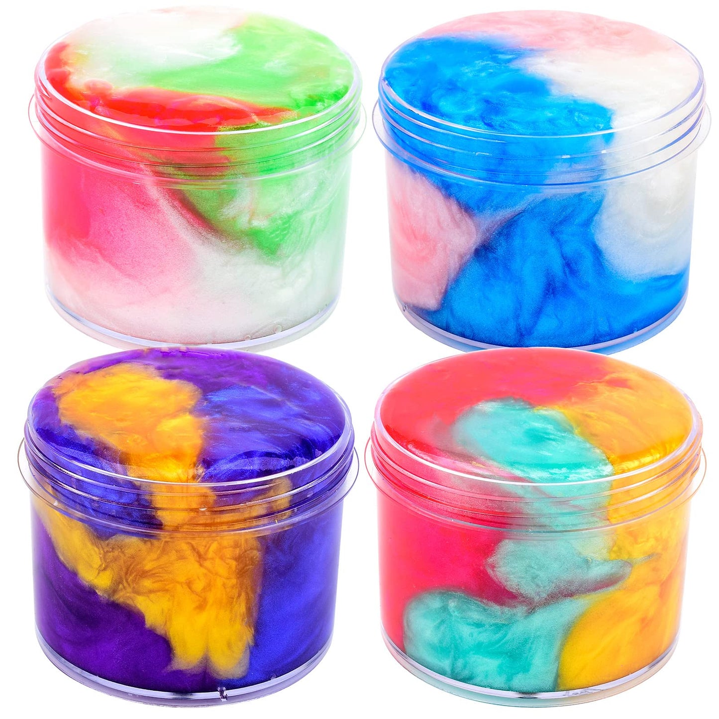 4 Pack Galaxy Slime Kit Party Favors for Kids  Non Sticky Wet Stress & Anxiety Relief Slime Bulk for Boys Girl Cute Stuffers Super Soft Sludge Toy