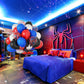 Red Blue Black Balloons, 60Pcs Red And Blue Party Balloons, 12Inch Metallic Silver Balloons Dark Red Blue Confetti Balloons For