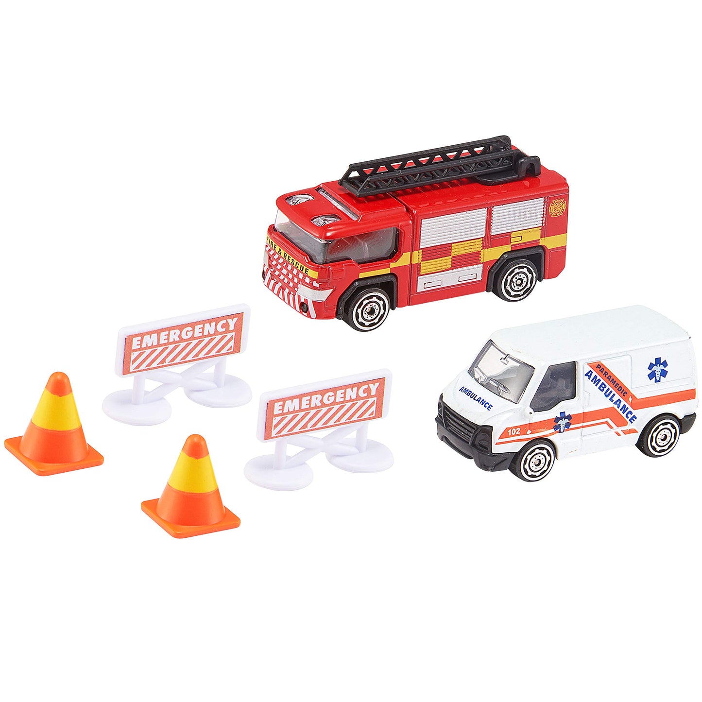 Teamsterz Hti 7535-73612 Ambulance & Fire Truck Toys, Multicolour