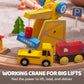 60Pcs Montessori Wooden Train Set - Construction Express, Engineering Railway With Magnetic Crane, Trains & Accessories, Perfect