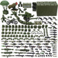Jungle Green Army Accessories Kit 325 Pcs Military  Pack Gear E.O.D Suit NVD Helmet Shipping Container protective coveringy Building Block Toy for Soldiers Compatible with Major Brands