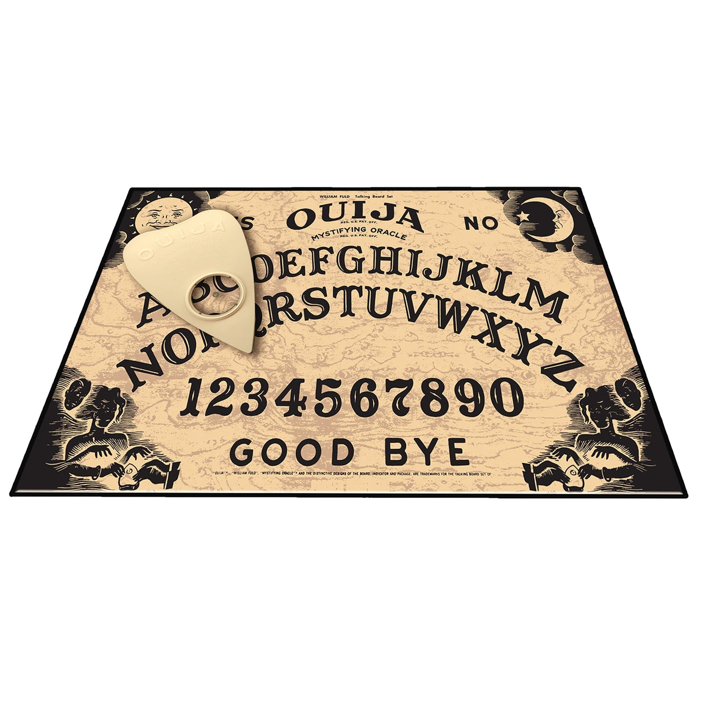 Winning Moves Classic Ouija Board - Premium Wood Spirit Board, Brown, Model 1175, for 2+ Players, Ages 8 and Up
