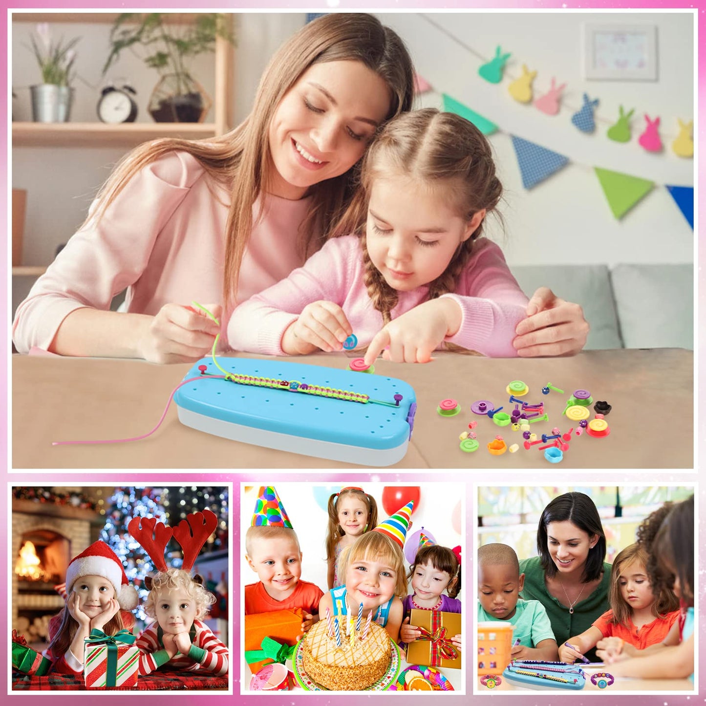 Friendship Bracelet Making Kit for Teen Girls - Arts and Crafts Ideas for Kids Age 6 7 8 9 10-12, DIY Handmade Toys for Birthday