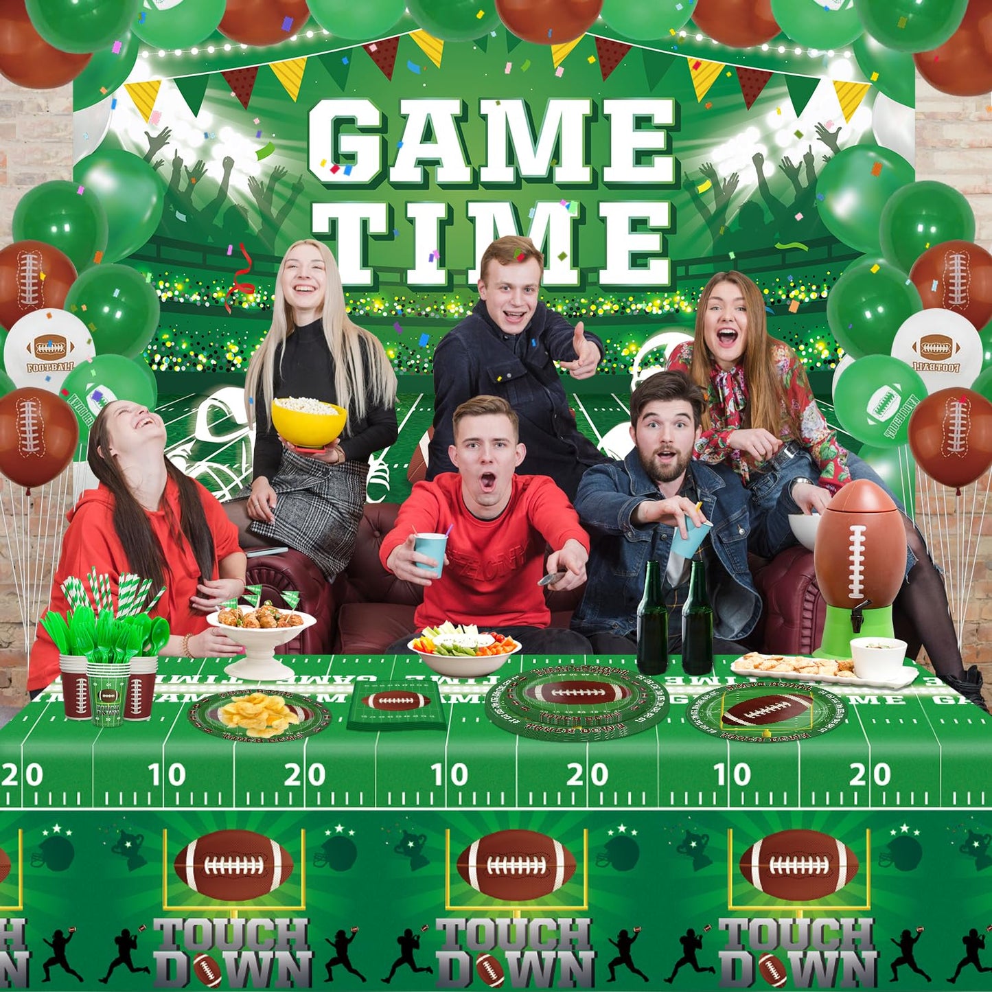 204 Pack Football Birthday Party Decorations Football Party Supplies Tailgate Party Decor Sports Game Tableware Set - Football T