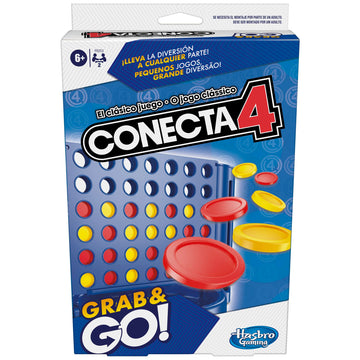 Hasbro Gaming Connect 4 Grab And Go - Portable Game For 2 Players - Classic Kids Game For Travel, Family And Friends Games,