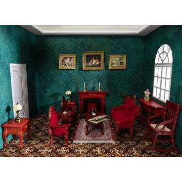 Keldoner Wooden Dollhouse Furniture 1 12 Scale, Doll House Furniture Toys For Dollhouse Living Room Incl Classical Sofa Fireplac