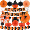Ahfulife Halloween Party Decorations Supplies Set, Reusable Halloween Decoration Kit Indoor - Happy Halloween Sign Banner For Ho