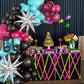 Tik Music Birthday Party Decorations,Rose Red Blue Black Balloon Garland With Explosion Star Foil Balloons For Music Hip Hop Theme Birthday Graduation Party Supplies