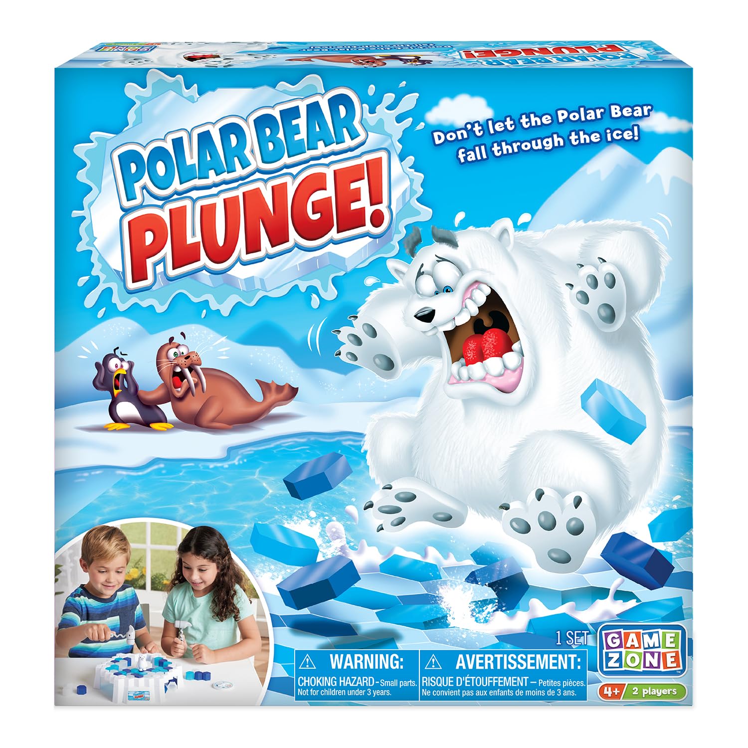 Game Zone Polar Bear Plunge Interactive Tabletop Multiplayer Game for Adults and Children Ages 4 and Older.-New