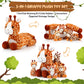 Honoson 5 Pcs Giraffe Stuffed Animals Set 18'' Large Mommy Giraffe Plush With 4 Cute Baby Giraffes Zippered Tummy Soft Giraffe G