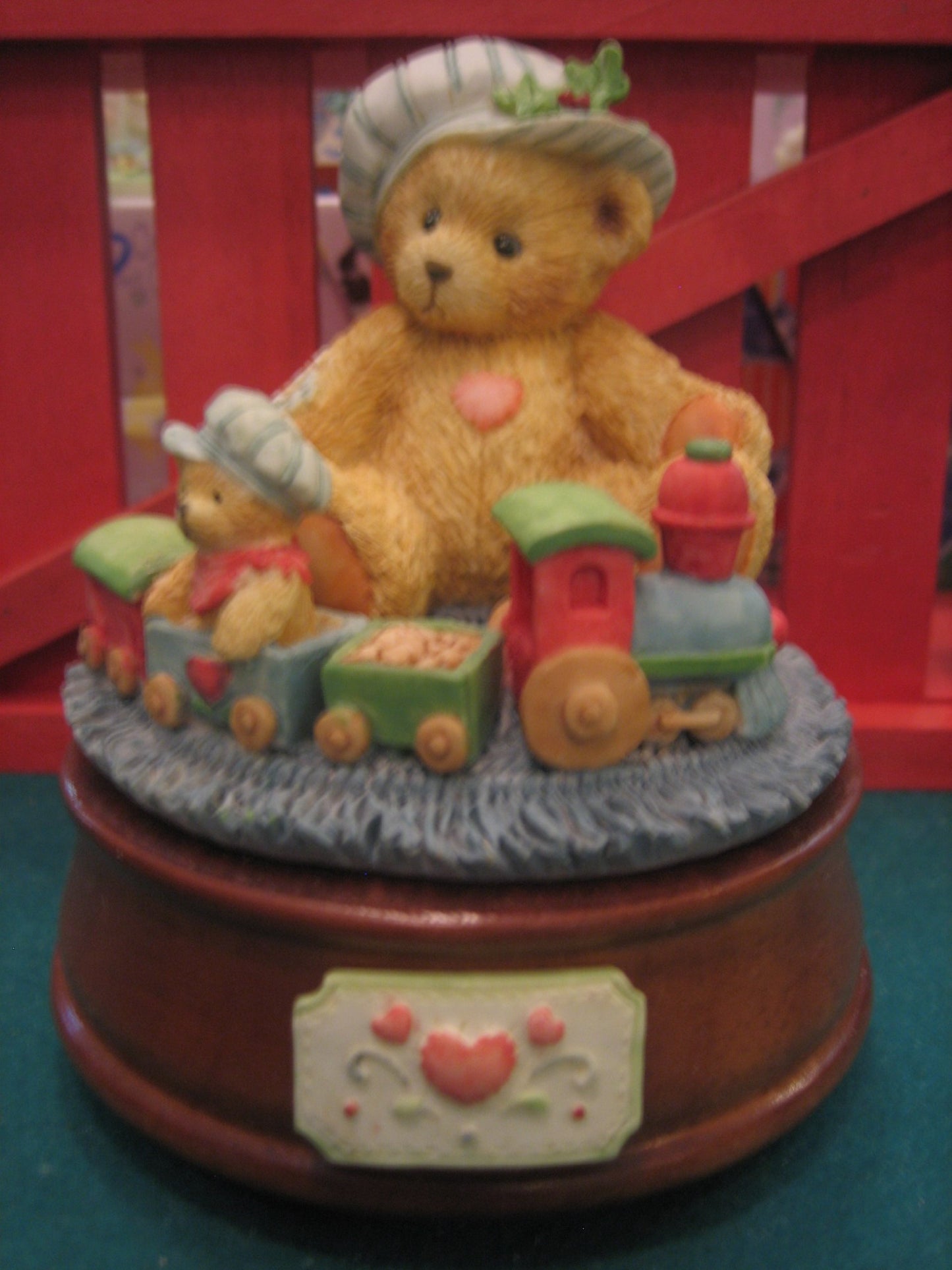 Cherished Teddies - Bear Playing W/Train, Musical - By Enesco # 912964