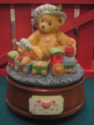 Cherished Teddies - Bear Playing W/Train, Musical - By Enesco # 912964