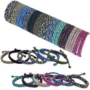 YANMIN 24 pcs Braided Friendship Bracelets for Teen Girls Boys Woven Paracord Bracelets Set Valentines Exchange Gifts Easter Bas