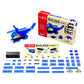E-Blox 4-In-1 Power Blox Builder Stem Kit (46 Pieces), Colorful Led Light Up Building Blocks Toy Set, Build 4 3D Structures, Gre