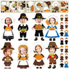 Qunclay 48 Sets Thanksgiving Pilgrim Boy and Girl Picture Frame Crafts Thanksgiving DIY Picture Frame Craft Kits Make Your Own P
